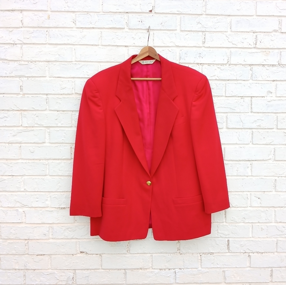 Vintage Austin Reed Blazer Red USA Gold Buttons